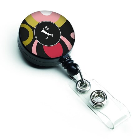 Carolines Treasures Letter x Monogram Retro in Black Retractable Badge Reel AM1001-XBR